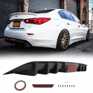 Glossy Black Rear Bumper Diffuser Fins Spoiler Lip Splitter For Infiniti Q50 Q60 - Bild 1 von 16