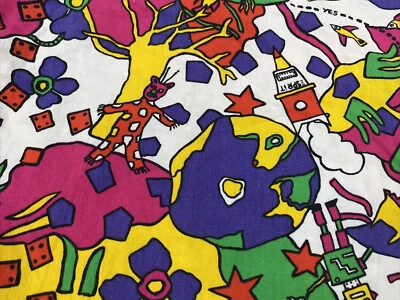 Rare vintage 1980s ESPRIT Large L color illustration doodle drawing shirt bright - Image 1 of 4