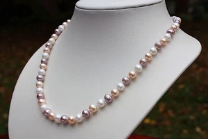 A001B 44cm Acqua Dolce Coltivate perle gioiello stringa di COLLANA COLLIER - Foto 1 di 1