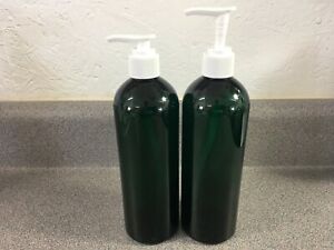 NEW 16 oz Green PLASTIC Bottle with white Pump Lotion, Gel  BPA FREE $8.00-13.50