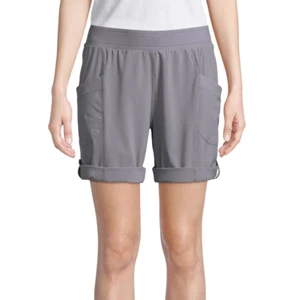 St. John's Bay Active Woven Pull-On Bermuda Shorts New Size S Pewter - Picture 1 of 1