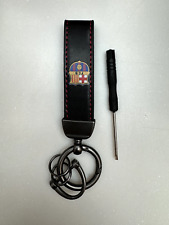 Barcelona  FC Logo Keychain Black Leather Brand new