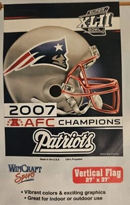New England Patriots NFL 27" X 37" Banner Flag Wincraft 2007 AFC Champions - Picture 1 of 2