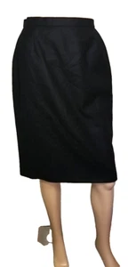 VTG CHANEL BOUTIQUE Black Wool Pencil Skirt Size 27" Waist EUR 40 France T13 - Picture 1 of 9