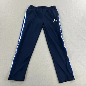 Nike Jordan Youth Boys Track Pants Size L 12-13 Navy Blue White Striped Joggers - Picture 1 of 15