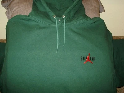 SUPREME x Air Jordan Nike HF0836 Verde Pullover Sudadera con Capucha Chaqueta Hombres 3XL Foto 1 de 4