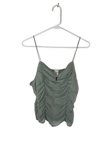 Camiseta sin mangas No Boundaries acanalada con volantes Y2K verde salvia para jóvenes XXL - Imagen 1 de 6