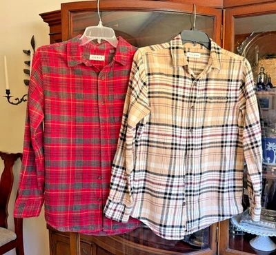 Camisas de franela Pac Sun para hombre rojo verde - tostado negro borgoña talla pequeña lote de 2 Foto 1 de 4