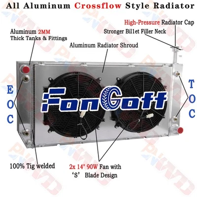 For Chevy Express/GMC Savana 2500 3500 2004-2016 4 Row Radiator Shroud Fan Foto 1 de 4