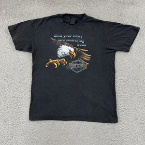 Vintage Harley Davidson Hemd Herren Large 3D Emblem Sink Your Claws 80er Biker USA - Bild 1 von 10