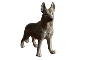 Vintage German Shepherd Dog Puppy Figurine Ceramic Porcelain Statue 6"H - Imagen 1 de 11
