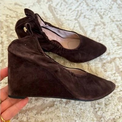 Taryn Rose Yvette women’s suede brown shoes wedges size 7 - Image 1 of 4