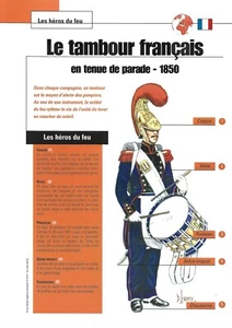 Fiche Héros du Feu / LE SP TAMBOUR FRANCAIS EN TENUE DE PARADE France 1850 - Foto 1 di 2