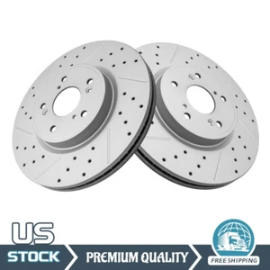 Rotores de freno delanteros perforados y ranurados para Honda Accord CR-V Civic Accord Acura - Imagen 1 de 6