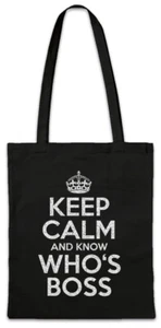 Keep Calm And Know Who's Boss Stofftasche Einkaufstasche Fun Chef The - Picture 1 of 1