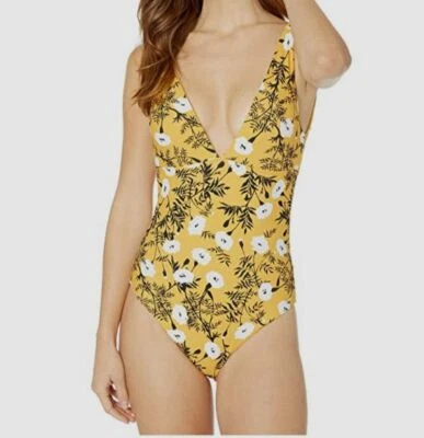 Maiô feminino Roxy Junior amarelo stretch alma estampado peça única tamanho XS $90 - Imagem 1 de 2