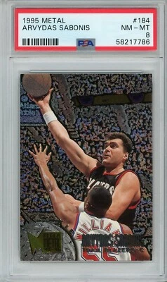 1995 Metal #184 Arvydas Sabonis PSA 8 - Image 1 of 2
