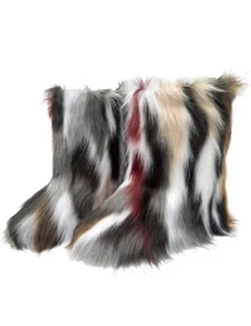 Winter Luxus Damen Flauschige Fell Schneestiefel Kunstfell Warme Schuhe Gr. 9 - Bild 1 von 5