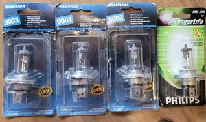 SYLVANIA & PHILIPS 9003 (H4) Halogen Headlight Bulbs - OPEN BOX - 4 BULBS TOTAL - Picture 1 of 11