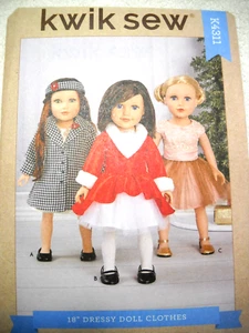 Kwik Sew 4311 18" Puppe elegante Kleidung Kleid Mantel Schnittmuster - Bild 1 von 2