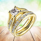  Lovers Wedding Ring Gold Plated Rings Cubic Rhinestone Couple