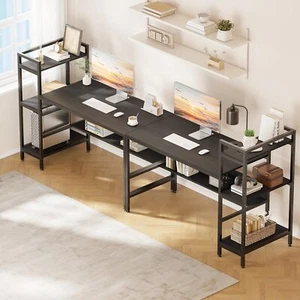 Arbeitstisch Schreibtisch Computertisch mit Regal Bürotisch Computermöbel 136CM - Bild 1 von 51