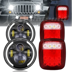 Faros LED de 7 pulgadas + luces traseras para Jeep Wrangler TJ 1997-2003 2004 2005 2006 - Imagen 1 de 24