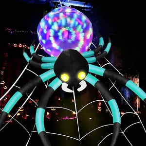 12Ft Halloween Spider Inflatable Decoration for Yard 7-Colors Changing LED Light - Picture 1 of 4