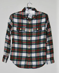 NWT Crewcuts Boy's Multicolor Plaid LS Pocket Button Flannel Shirt sz 10 - Picture 1 of 11