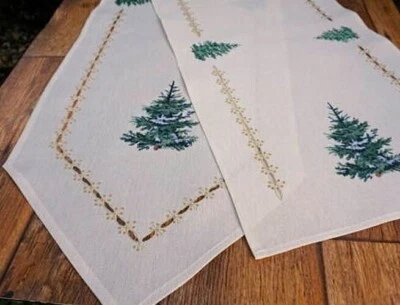 Tischläufer Weihnachten Tannenbaum 30x45 40x85 40x140 40x175cm Ecru-Grün-Gold320 - Bild 1 von 4