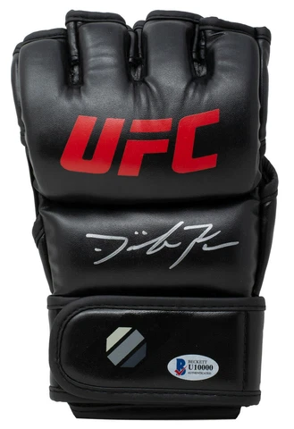 Dominick Reyes Signed Black Full Size UFC MMA Glove BAS Cover