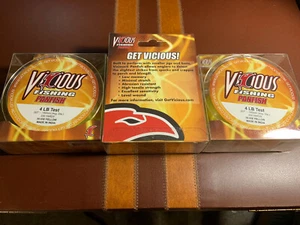 (3) Vicious Panfish Hi-Vis Yellow Monofilament Fishing Line New 4 lb 330 yards - Picture 1 of 1