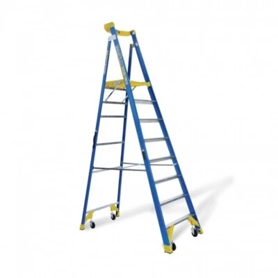 Bailey P170 Fibreglass Platform Ladder 7 Step 2.1m Platform 170kg Wheels FS13534 - image 1 of 4