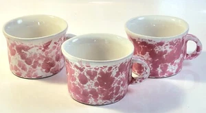 Set of 2 Bennington Potters Ceramic Pottery Pink Agate Cups Mugs - 2 & 5/8" - Picture 1 of 7
