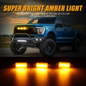 3pcs Amber LED Front Grille Lights Running Light For Ford F-150 F250 F350 Raptor - Picture 1 of 12