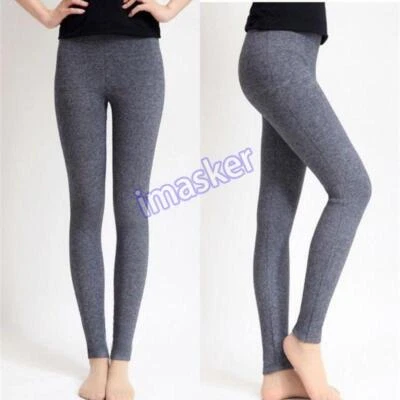 Womens 97% Cashmere Wool Leggings Snug Seamless Pants Thick Winter Warm - Image 1 of 4