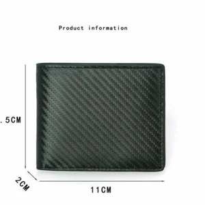 Black RFID Carbon Fiber 10 Card Slots Plus Id Bifold Slim Wallet - Picture 1 of 4