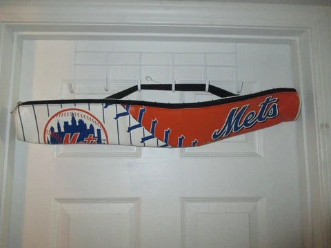 New York METS Insulated 6 can drink Beer Can Shaft cooler Sleeve W/ Strap MLB Cover
