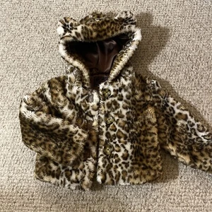 Foxfire-Lilly Patricia Brown Leopard Faux Fur Cat-Eared Hooded Kids Jacket - Picture 1 of 8