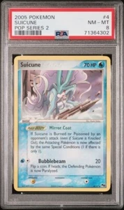 2005 POKEMON EX POP SERIES 2 SUICUNE 4/17 NON-HOLO RARE PSA 8 NM-MT B - Picture 1 of 4