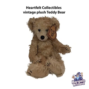 Heartfelt Collectibles Vintage Teddy Bear Plush Jointed Mohair Style Tag - Picture 1 of 4