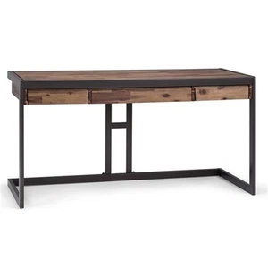 Simpli Home Erina SOLID ACACIA WOOD 60" Desk in Rustic Natural Aged Brown - Picture 1 of 5