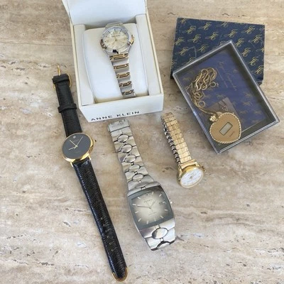 Watch Lot of 5 Mixed Untested Fossil Anne Klein Lucerne Oleg Cassini Jaques - Image 1 of 4