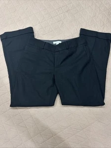 Banana Republic Dress Pants Women 8 Black Wool Martin Fit Cuffed Stretch - Picture 1 of 8