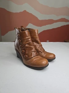 Miz Mooz Womens Nimah Brandy Leather Ankle Boots EUR 40 US 9 - Picture 1 of 11