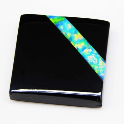 26.05ct 19.96x19.67 Cabochon Natural Multi Fire Doublet Opal Gemstone, Australia - Image 1 of 4