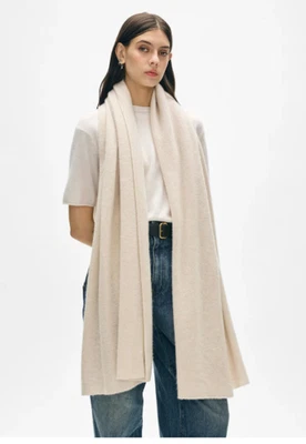 NWT White + Warren 100% Cashmere Travel Wrap Scarf Natural Heather 81'' x 36'' - Image 1 of 4