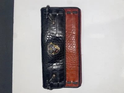 Cartera de Colección Brighton Cuero Negro Rojo Triple Plegable Cuero Trenzado Corazón Para Mujer Foto 1 de 4