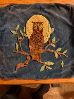 Owl Needlepoint Pillow Cover - Image 1 of 4