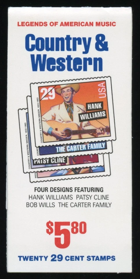 Scott #BK210 1993 29c Country Music Legends, 2778a, booklet of 20, $5.80 MNH - Image 1 of 1